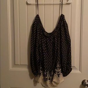 Strapless, floral and lace pattern